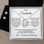 Gift for Soulmate Forever and Always Heart Necklace and Earring Set