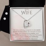 To My Wife - I Love your Endlessly - Forever Love Heart Pendant and Earring Set