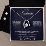 Soulmate Gift Forever Love Heart Pendant Necklace and Earring Set