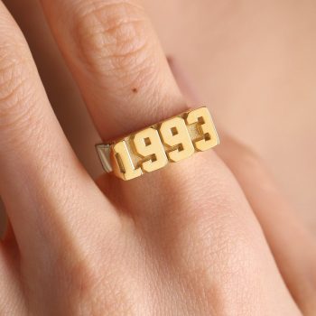 Personalized Year Ring , Custom Date Ring , Stackable Year Ring , Birth Year Ring , Anniversary Gift ,  Girlfriend Gift , Personalized Ring