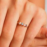 Baguette Family Birthstone Mothers Ring: 14K Solid Gold 2 3 4 5 6 Multi-Gemstone Ring