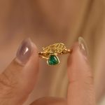 Custom Heart Birthstone Ring,Angel Wing Ring with Birthstone,Guardian Angel Ring,Memorial Jewelry,Birthday or Memorial Sympathy Gift for Her