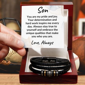 Son Braided Vegan Leather Bracelet: A Lasting Keepsake that Speaks to the Heart